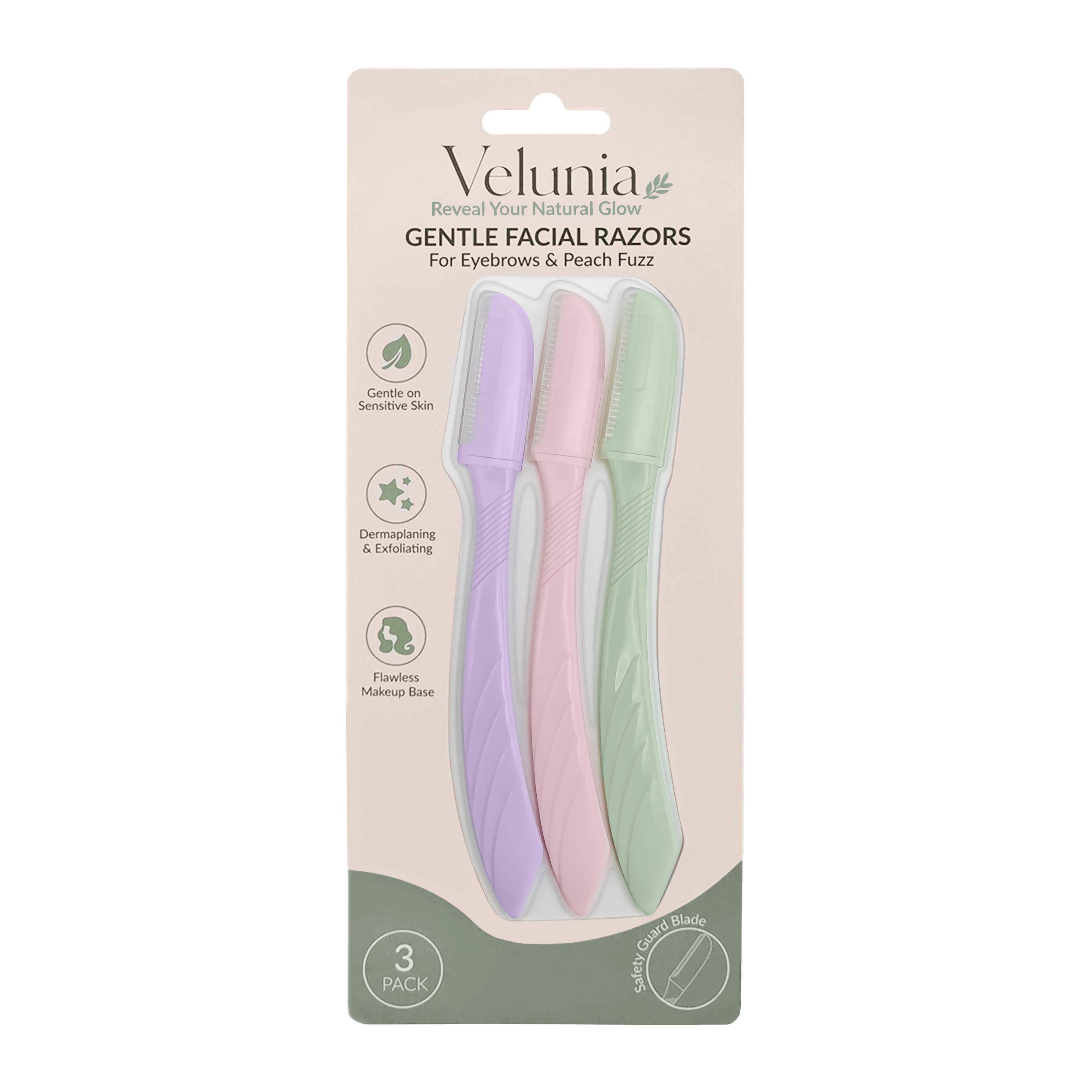 Gentle Facial Razors for Women, 3-Pack Dermaplaning Razors